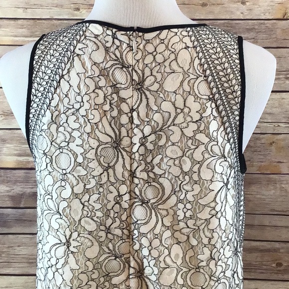 LOFT Black and White Lace Mini Dress - Picture 4 of 8